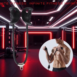Infinite Fitness Ergonomic Tricep Bicep Rope Cable Attachment, Ticep Pull Down Rope with Non-Slip Rubber Grip Gym Handles, Exercise LAT Pulldown Pulley System – Home Gym Accessories for Cable Machine