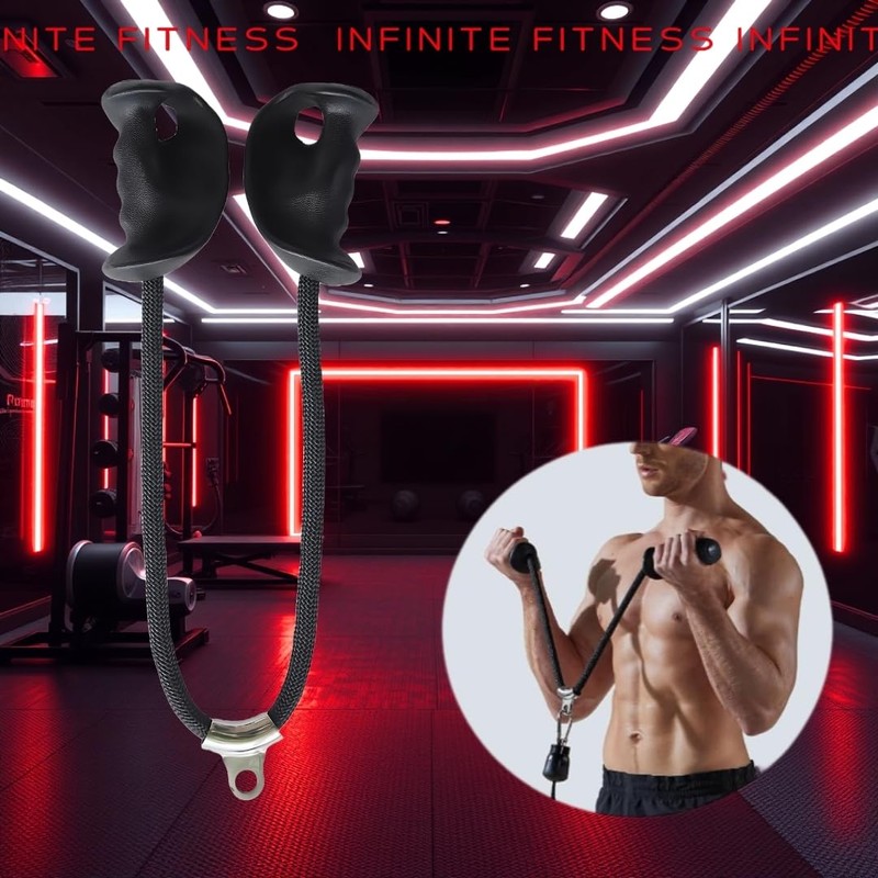 Infinite Fitness Ergonomic Tricep Bicep Rope Cable Attachment, Ticep Pull