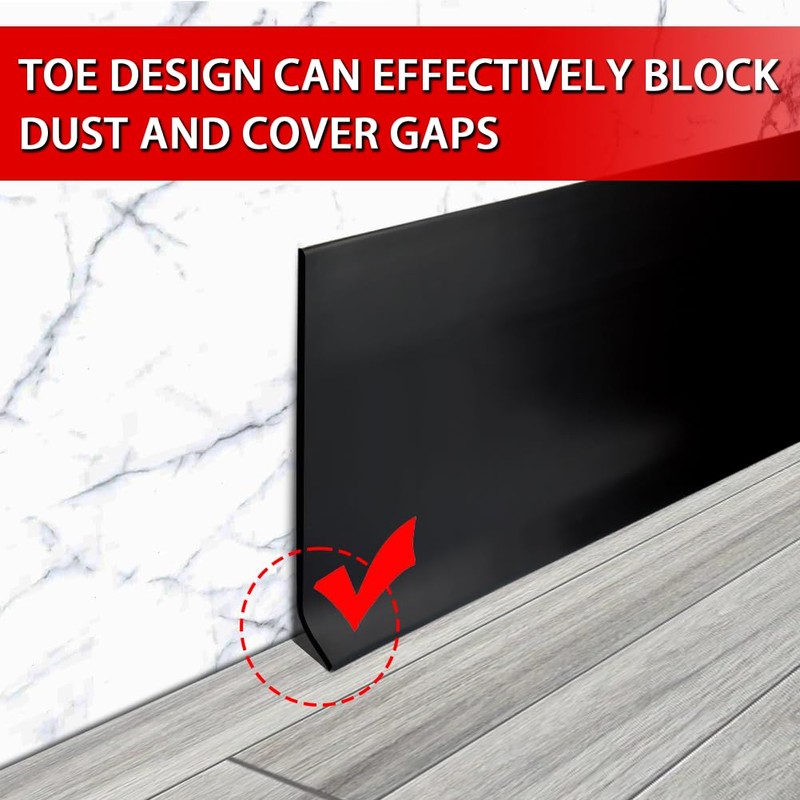 Vinyl Wall Base Baseboard Molding Trim 6" Flexible Self Adhesive