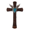 Western Boho Chic Turquoise Heart Angel Wings Tooled Floral Leather