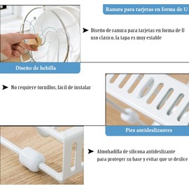 JESUS Ratería de Olla Extensible, 7 Niveles Organizador de Sartén, Blanco