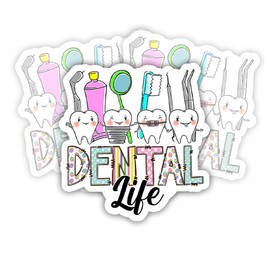 SODAVA (3Pcs) Dental Life Stickers Cute Dentist Assistant Decal Dental Assistant Stickers Gift Decorations for Laptop Accessory Bumper Helmet, Motorcycles, Boats, Sticker 3"x4"