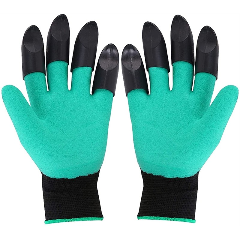 4/8 Hand Claw ABS Plastic Garden Rubber Gloves Gardening Digging