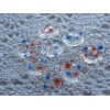 Vintage Button lot Novelty JHB 5/8 Red Blue Stars Clear