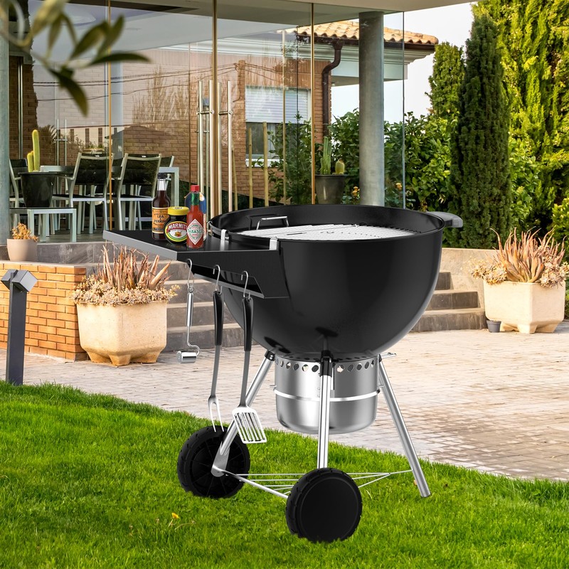 Charkettle Grill Table Shelf Compatible with Weber 22 Inches Kettle