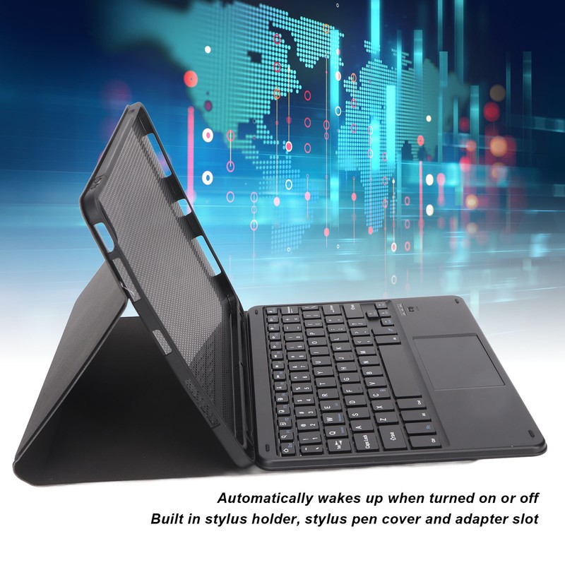 Wireless BT Keyboard Case Magnetic Connection Black USB C Charging