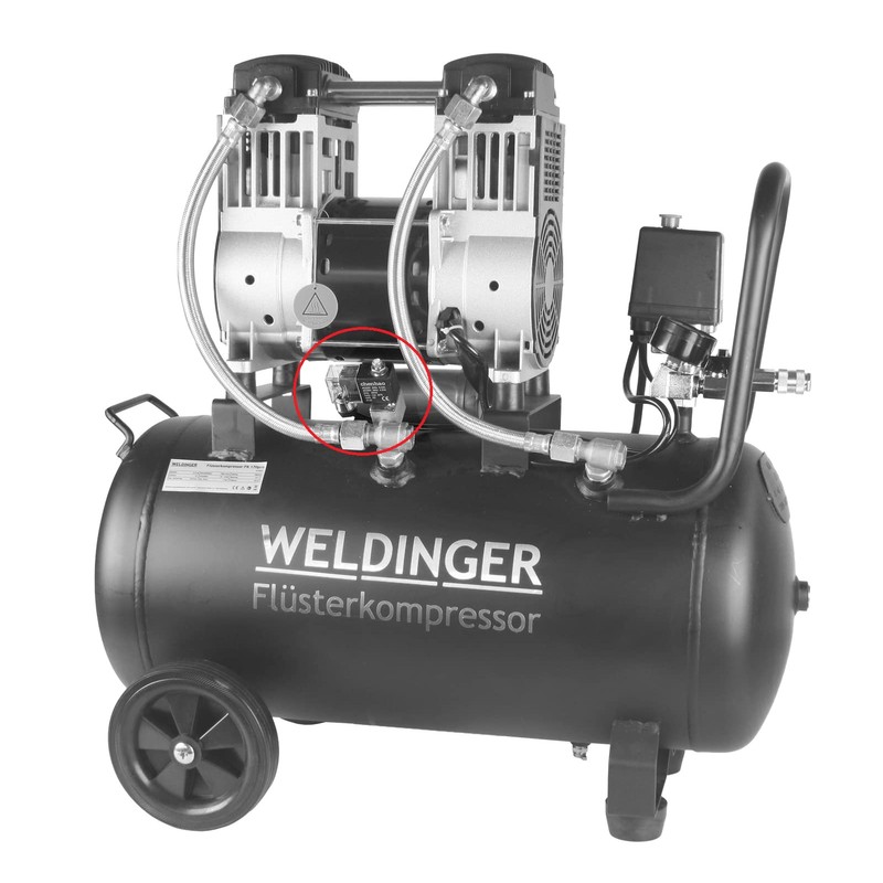 WELDINGER Silent Solenoid Valve for Air Compressors 230 V with