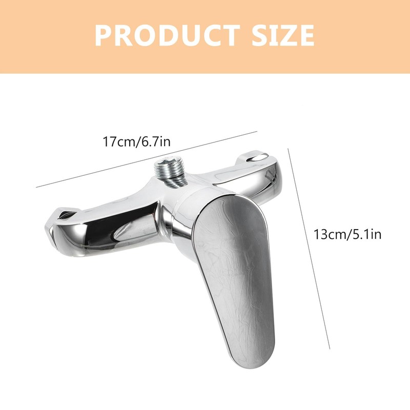 Healeved 3370106LNI Silver Wall Mount Bathtub Shower Faucet with 2