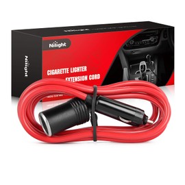 Nilight encendedor de cigarrillos Cable de extensión Cable resistente de 1.8 m 12 V/24 V Cargador de coche con enchufe de encendedor toma del encendedor, 2 años de garantía