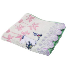 Marushin 1405015300 Moomin Hand Towel, 13.4 x 14.2 inches (34 x 36 cm), Blooming Maize, Applique Embroidery, No Twist