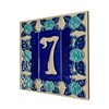 Phosphorescent Hand Painted Italian Ceramic Number & Letter Tiles Rose