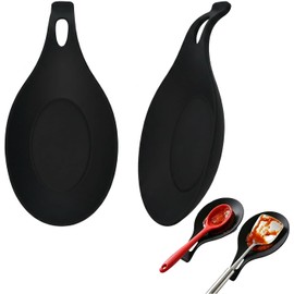 2 Piezas Porta Cucharas de Cocina de Silicona Soporte para Utensilios Resistente al Calor, Reposa Cucharas y Espátulas para Encimera, Organizador Multifuncional