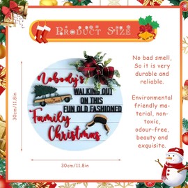 Baokcotei 2024 Christmas Wreath Xmas Decorations Winter Wreaths Merry Christmas Sign for Holiday Rustic Farmhouse Front Door Porch Wall Window Outside Decorations (3D Type White)