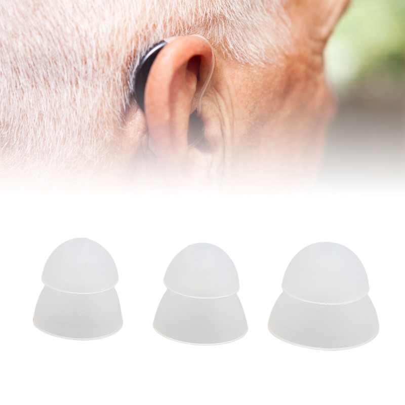 15pcs Hearing Amplifier Eartip 2 Layers Detachable Silicone Hearing Amplifier