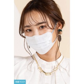 [D.masque] 【冷感マスク】滝沢眞規子コラボ “PIN DOT” SUMMER COLLECTION ［PIN DOT×Foggy Blue］ For Ladies'【ウイルス飛沫99％カット・不織布3層構造・デザインマスク】5枚入