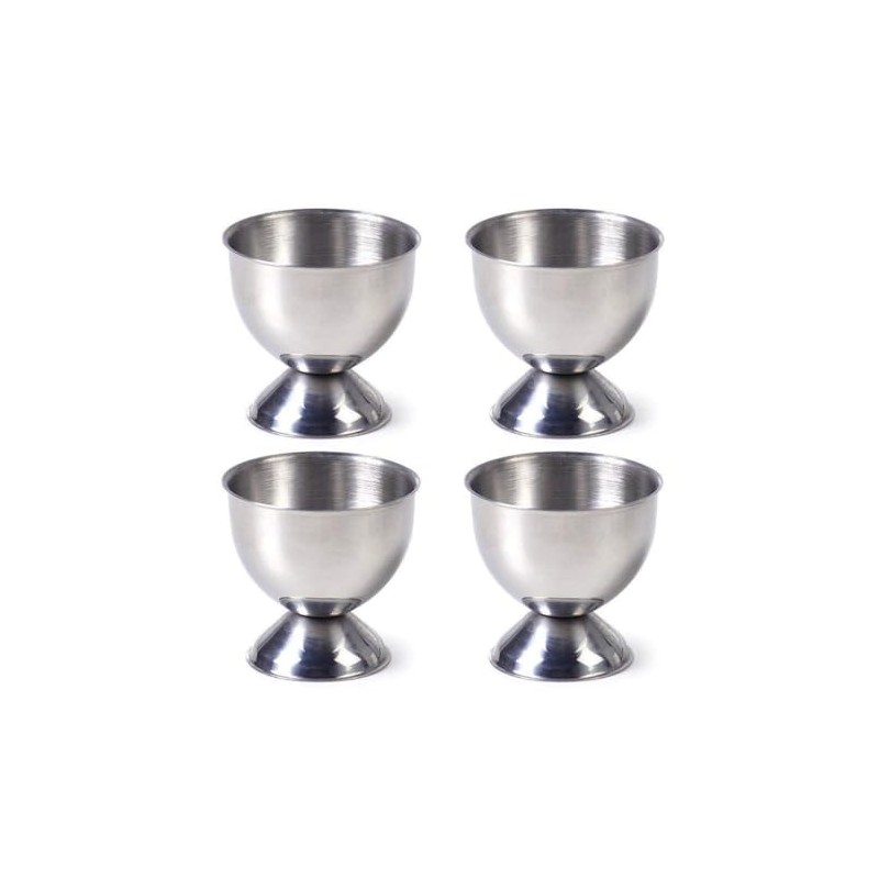 PIQIUQIU Set of 4 Egg Cup Holder Stainless Steel Egg