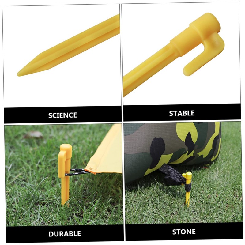 Mipcase Heavy Duty Plastic Tent Pegs Yellow Beach and Garden