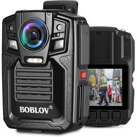 BOBLOV D7 2K Body Camera, 2 * 1950mAh Batteries with Charging Dock, IP67 Waterproof, Body Camera with Audio and Video Recording, 170° Wide-Angle, Night Vision for Security Law Enforcement(128G)