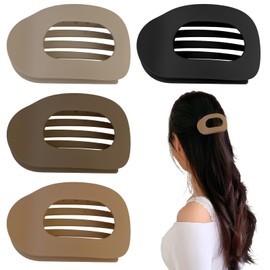 Menibeuty Pack of 4 French Hair Clips, Simple Elegant Duckbill Hair Clips, Flat Hair Clips, Flat Hair Clips for Girls, Women, Thick and Thin Hair