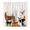 ECOTOB Farm Shower Curtain Decor, Rustic Wooden Wall Farm Little