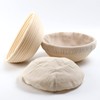 Set of 2 Bread Baking Baskets Natural Rattan for Bread