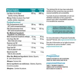 Progressive Progressive OmegEssential Adult Fish Oil Supplement - 1000 mg EPA + 550 mg DHA for Adults, 120 Softgels | All natural, cold water, wild caught