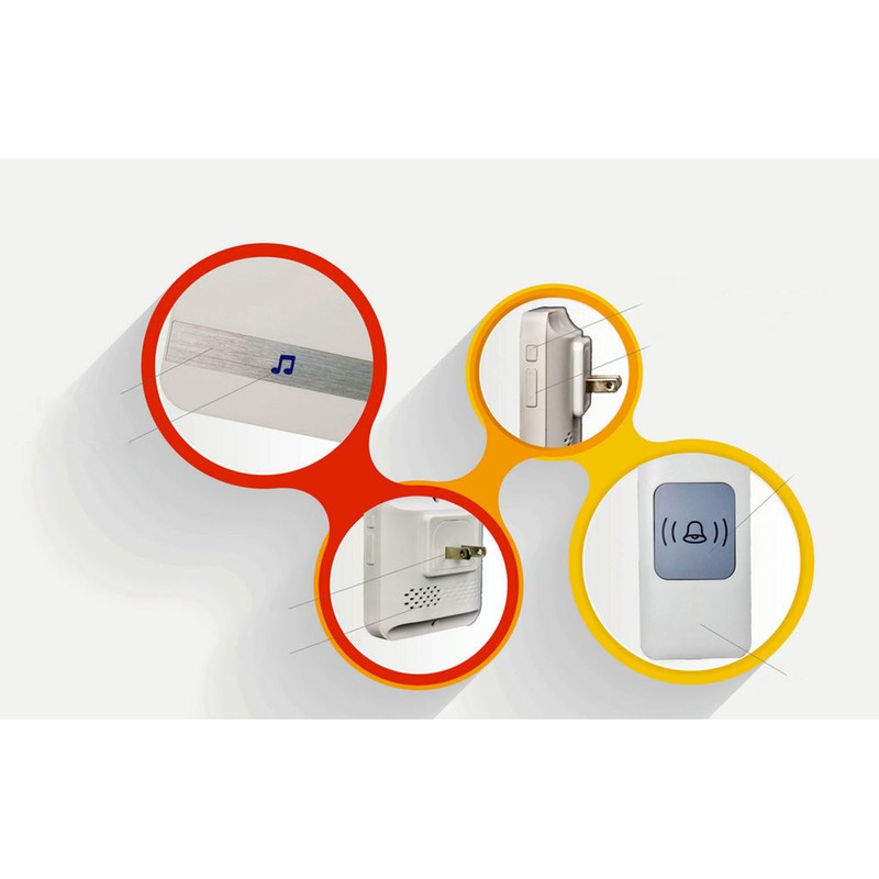 Wireless Doorbell Transmitter Receiver Emergency Caregiver Pager 300M Long Distance