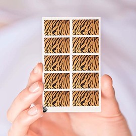 Tiger Print Full Color Clear Vinyl (Cut, Peel, & Stick) Nail Designs