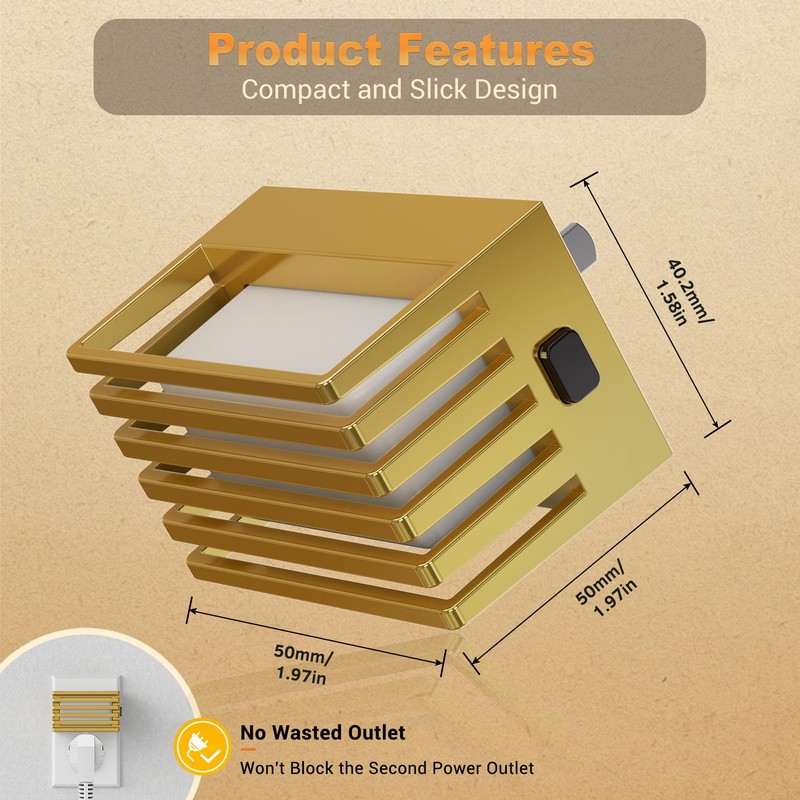 JandCase LED Night Light, Gold Night Lights Plug into Wall