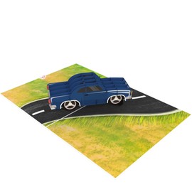 CardPop Blue Coupe Car Pop Up Card. 3d Car Card for Birthday, Anniversary, Fathers Day & Any Celebration