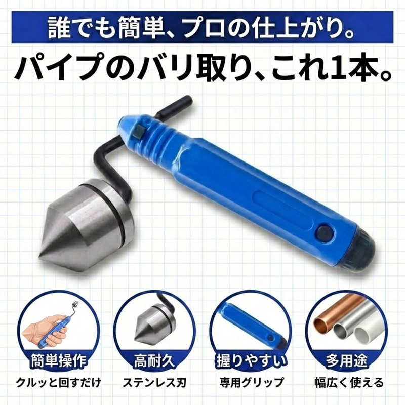 ideamall Crank Creamer Flare Tool Copper Pipe Sharpener Deburring Chamfer