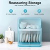 RENFANSHOP 2 Tier Dish Drying Rack,Drain Board with Lid Plastic