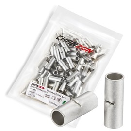 Chanzon 120pcs BN5.5 Non Insulated Butt Connectors Pure Copper 1mm Thickness Terminal for Wire 12-10AWG Gauge Crimp Ferrule Terminals