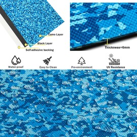 Boat Flooring EVA Foam Boat Decking Camo Marine Flooring for Boat Foam Decking Sheet Self-Adhesive Waterproof Non-Slip Boat Flooring Deck for Jon Fishing Rubber Boat Pontoon