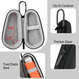 Beautyflier Asthma Inhaler Travel Case, Portable Zipper Carry Case for Inhaler with Clip-On Carabiner, EVA Travel Handy Protective Holder for Adults and Kids, Inhaler Not Included (4IN, Black)