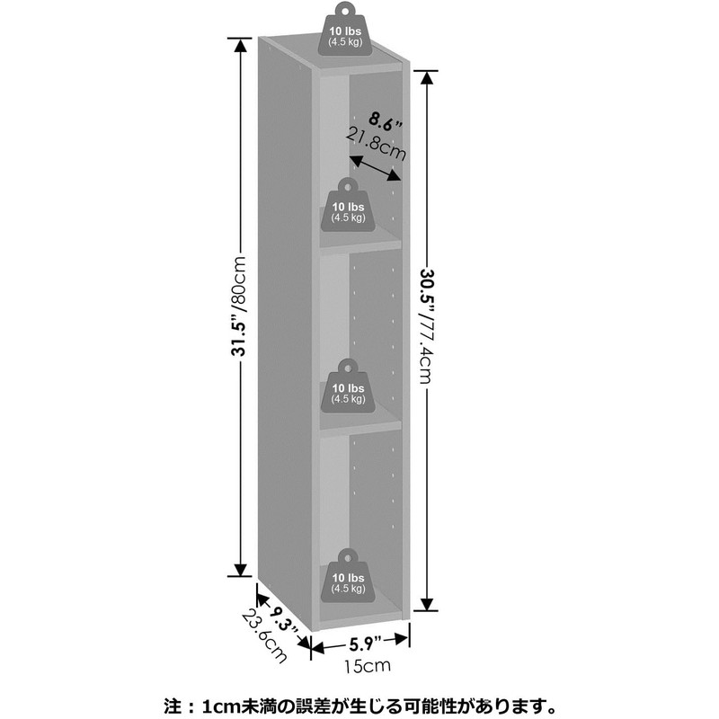 Furinno Reed 3-Tier Closet Organizers and Storage, Closet Organizer, Open