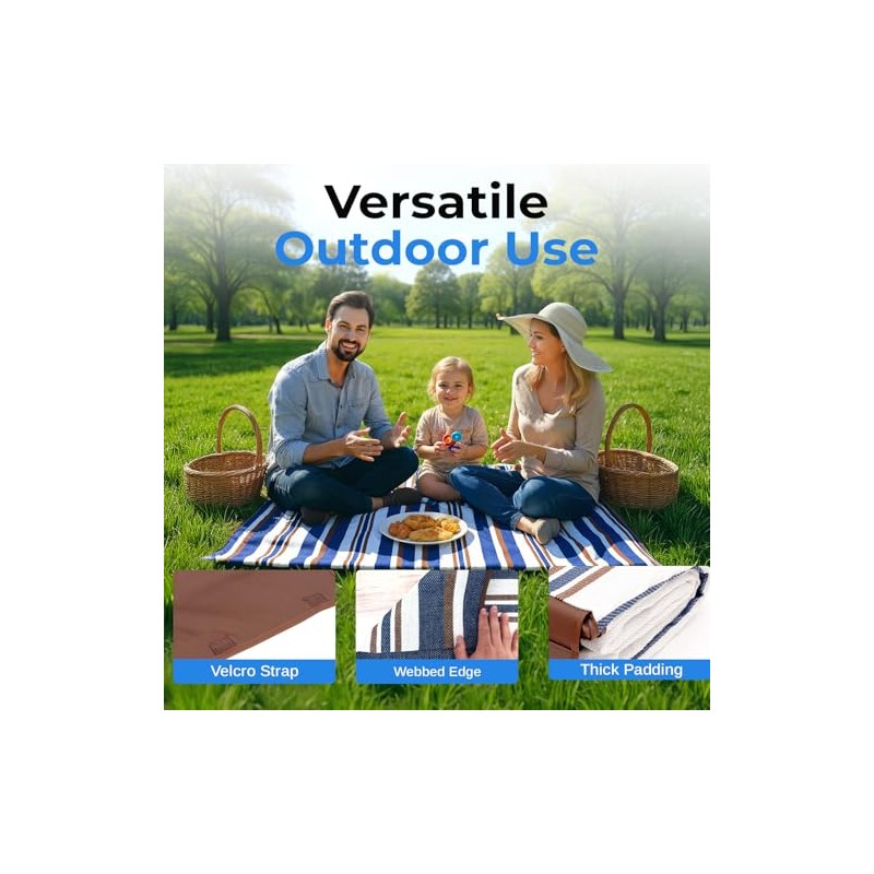 Scuddles - Manta de Picnic de Doble Capa para Exteriores,