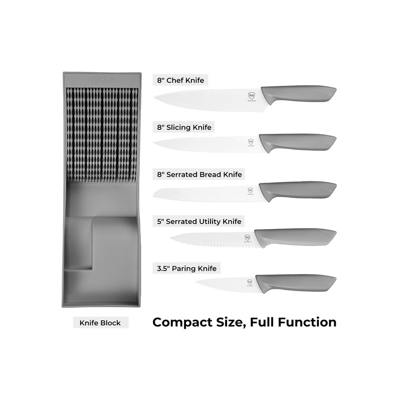 OOU In-Drawer Kitchen Knife Set, Space-Saving Cutlery and Kitchen Organizer,