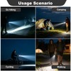 2 Pack Wind Up Torch, LED Torch with Solar Power