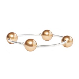 Made As Intended the Blessing Bracelet - 12MM Gold Toned Pearls, Regular Size