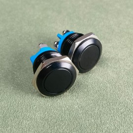 Kiligent 2pcs 16MM Momentary Push Button Switch IP65 Waterproof Aluminum Alloy Shell 3A/12V 24V 36 DC 110V 250VAC 1NO SPST Screw Terminals (Black Shell)
