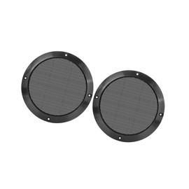 Hihaha 2pcs 6.5 Inch Metal Glossy Audio Speaker Cover Mesh Subwoofer Grill Horn Guard Decorative Circle Grille Protector Black Replacement Durable Material