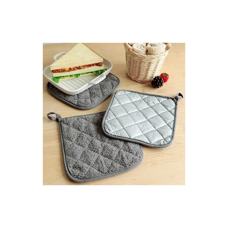 Piece, 6 Colours, Cotton, Pot Holder Set, Machine Washable, Pot