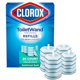 Clorox - Recambios para baño y Wand Desinfectantes, cabezales desechables de varita – Rainforest Rush – 20 unidades