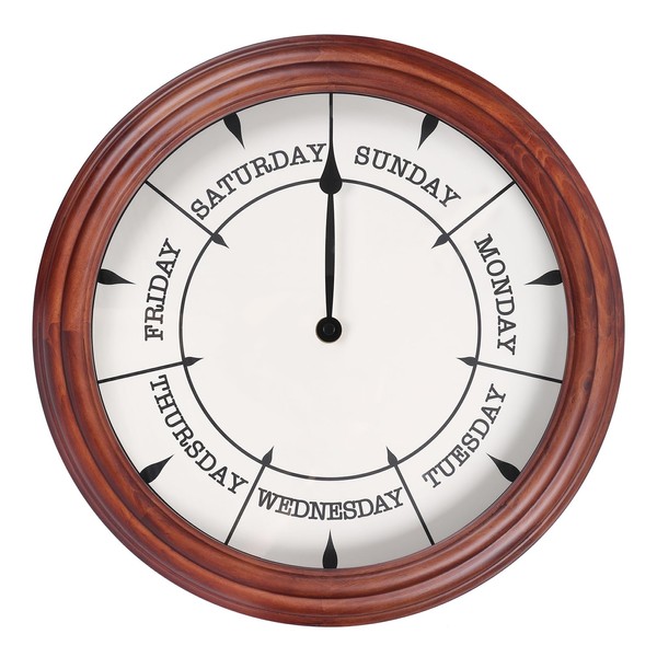 Aurowit Day of The Week Clock 14Inch Retirement Wall Clock