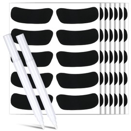 MBAIYO Sports Eye Stickers Black, 100 Pairs face Strips with 2 Markers, Breathable Eye Supplies，Self-Adhesive Sport Sticker Accessories for Baseball Football Softball Games