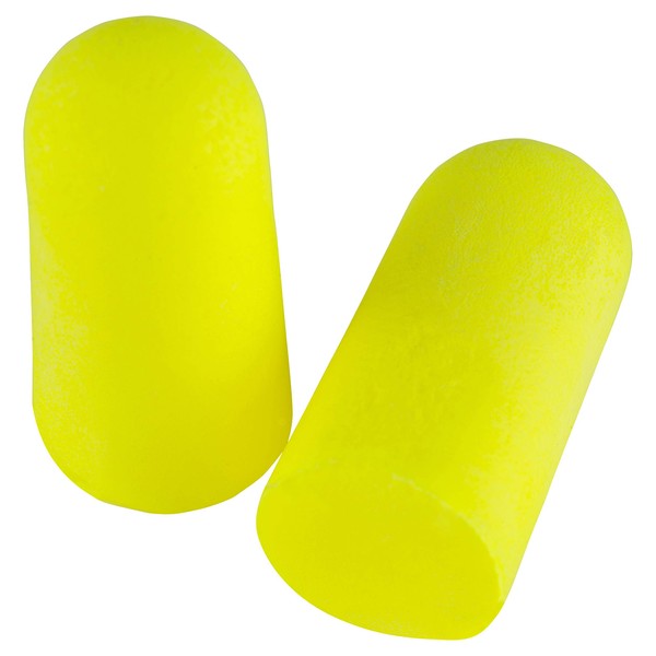3M Ear Plugs, 200 Pairs/Box, E-A-Rsoft Yellow Neons 310-1250, Uncorded, Disposable, Foam, NRR 33, Drilling, Grinding, Machining, Sawing, Sanding, Welding, 1 Pair/Pillow Pack