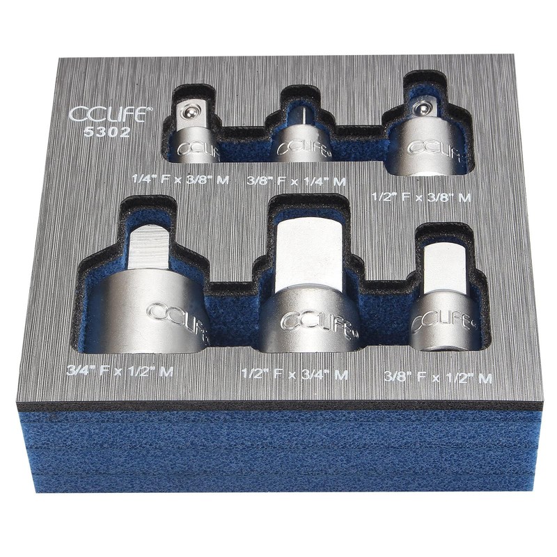 CCLIFE 6 pcs Impact Driver Socket Wrench Adapter 1/2' 1/4'