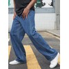 DISLANBO Men's Baggy Straight-Leg Hip Hop Jeans Casual Wide Leg