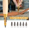 Adjustable Screw Punch, Bestgle Leather Hole Punch Tool Wood Handle